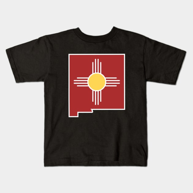 Red and Yellow New Mexico Zia Shirt Kids T-Shirt by HolidayShirts